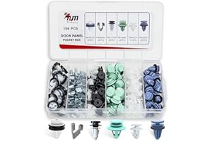 T&M TECHNICS® Kit Complet de Clips de Fixation en Plastique pour Auto – Lot de 159 Rivets, Agrafes et Fixations Universels pour Voiture – Carrosserie & Garnitures de Voitures - Door Panel Pocket Box