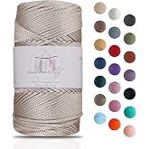 Makromecity 2mm x 115m Polypropylene Macrame Yarn for Crafts Home Decoration Saucer Shoulder Bag Pacifier Runner 20 Colors