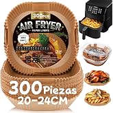 300 peças papel de fritadeira de ar 4,5 - 8 l, 20-24 cm papel ar fritador | BPA Free, descartável, anti-aderente acessórios p
