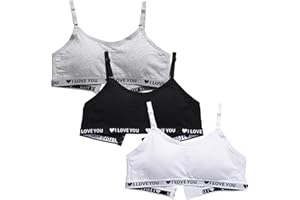Bysion Reggiseno da Allenamento Senza Cuciture per Ragazze Cotone Adolescenti Bambine Sportivo Intimo con Fisso Torace Pastiglie e Spallacci Regolabili per 10-16 Anni