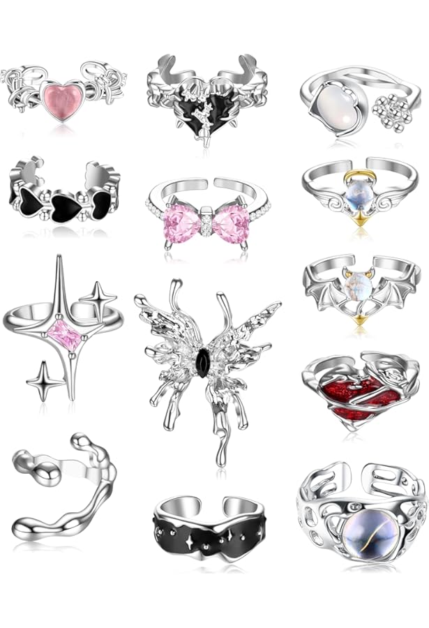 Vintage Smiley Face Ring Frauen - Gold Messing Chunky Twisted Chain Geometric Schmuck