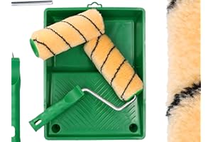 ToolSpace Profesjonalny zestaw 2 wałków malarskich - zestawy wałków i kuwet malarskich - profesjonalne wałki do malowania sufitów i ścian - wałki do malowania - zestaw kuweta i wałki malarskie 25 cm
