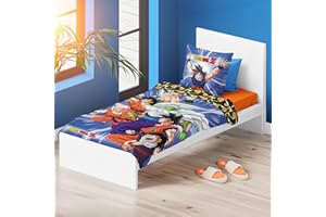Elbenwald Dragon Ball Z - Juego de ropa de cama (135 x 200 cm y 80 x 80 cm, algodón), diseño de grupo