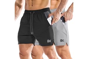 ZENWILL Pack de 2 Drylite Pantalones Cortos Ligeros Deporte Hombre,Short Gym Running para Gimnasio, Pantalón Corto Ejercicio Hombre Secado Rápido