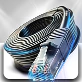 MN6 M107X CAT6 Dış Mekan Ethernet Kablosu 50 Metre UV Korumalı RJ45 LAN İnternet Kablosu, 23AWG 0.57mm, &Ccedil;ift Katmanlı PE+PVC 