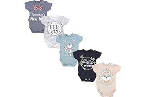 TupTam Unisex Baby Kurzarm Body mit Aufdruck Spruch 5er Pack
