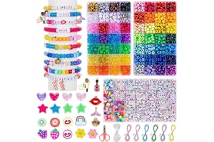 ZENMAG 2100Pcs Pony Bead Friendship Bracelet Making Kit – 56 Colours Pony Kandi Beads, 600 Letter Beads (A to Z),Variety of Charm, Jewellery Bracelet Making Kit for Girls Kids
