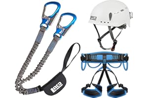 LACD Klettersteigset Pro EVO 3.0 blue + Klettergurt Start 2.0 Größe M + Helm Protector 2.0 white
