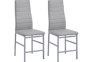 paonne PU Dining Chairs Set of 2, Side Living Room Chairs Set of 2, Modern Home Kitchen Chairs for Dining Room and Living Room (8512 Gray)