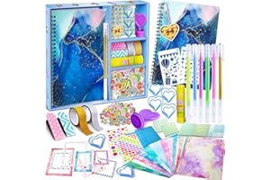 PATIFEED DIY Journal Kit for Girls, Scrapbook & Diary Supplies Set, Girls Diary Christmas Birthday Gifts for 8 9 10 11 12 13 14 Year