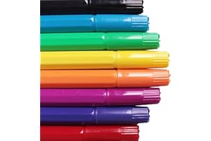 THE BOX White Hinge Limited 16x Chunky Jumbo Fibre Pens - Thick, Easy Grip Colourful Kids Felt Tip Markers