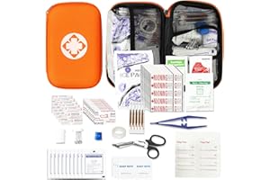 AMORNING 276 pezzi Mini kit di pronto soccorso per auto formato da viaggio per viaggi di lavoro, kit di emergenza compatto per escursioni in bicicletta, articoli essenziali per la casa, arancione