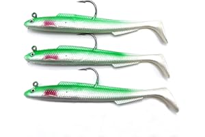 EVERBAY Soft Lures Set with Jig Head, Soft Swimbaits with Paddle Tail, Sinking Baits for Sea Fishing / Freshwater Fishing, Fishing Jigs, Trout Bass Lures, Fishing Gear Fishing Gifts, 15cm/30g, 3pcs