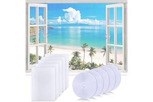 FENTAR 5 Pack Window Fly Screen, DIY Mosquito Net Window 130*150cm, Self-Adhesive Window Screen Mesh with 5 Roll Sticky Tape, High-density Fly Screens for Windows, Insect Screen Window Nets to Keep Bugs Out