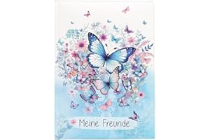 goldbuch 43 155 Freundebuch Schmetterlingsgarten, Freundschaftsbuch im Format DIN A5 mit 84 illustrierte Seiten, für Kita, Hort und Grundschule, für Beste Freunde in der Schulzeit, Kunstdruck Einband