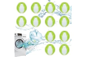 ZYBLSSBB 12 Stücke Tierhaarentferner Waschmaschine,Katzenhaarentferner Waschmaschine,Wiederverwendbar Fusselbälle Waschmaschine, Haarfänger Waschmaschine für Entfernt Tierhaare Fusseln(Grün)