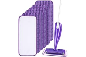 Toaren Podkładki do mopa wielokrotnego użytku, 30 x 14 cm, podkładki do czyszczenia mopa, do czyszczenia na mokro i sucho, poduszki do czyszczenia, podkładki uzupełniające, nadają się do prania, do