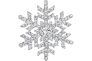 EVER FAITH - Cristal Autrichien Flocon de Neige Fleur Broche Transparent Plaqué Argent A11453-1