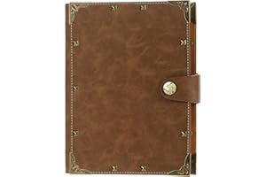 AOMIDUO Notatnik A5 z możliwością wielokrotnego napełniania Vintage PU Skórzane notatniki Travel Journal Żółty pusty papierowy notatnik do rysowania szkicowania prezent dla majsterkowiczów