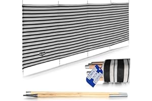 VANILLA LEISURE.CO.UK Vanilla Leisure 5 or 7 Split Windbreaker Pole - Wind Breaks for Camping, Beach, Caravan & Garden - Heavy Duty with Metal Tipped Wooden Poles for Extra Stability, Blue, Green, Charcoal