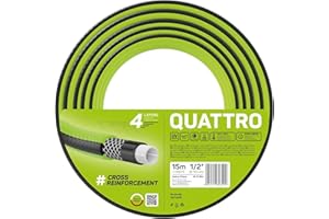 Cellfast Wąż Ogrodowy QUATTRO Wytrzymały, Lekki 4-warstwowy, odporny na promienie UV, Wąż z przędzy, Oplot Krzyżowy, 20 bar