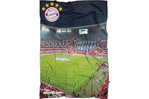 FC Bayern München Grande couverture Alliance Arena 150 x 200 cm Football FCB Maître allemand du record Mia San Mia Champions League Bundesliga Couverture polaire douce Pass