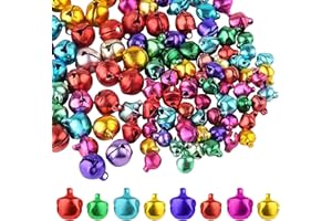 BDBF 200PCS Jingle Bells,Colourful Small Bells Christmas Bells Decorations,Mini Jingle Bells for Crafts, Small Colourful Bell Tinkle Bell,Craft Bells Ornament for Christmas Party Decorations(6mm/10mm)