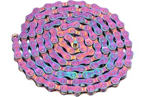 Pilipane Rust-Proof 6/7/8 Speed Chain for Road and Mountain Bikes, Colorful Electroplated Bike Chain,
