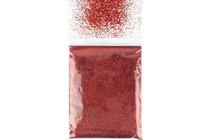FIVEMILEBRO 50g poudre de paillettes, poudre brillante, paillettes pour resine epoxy mélange fin, pour ongles nail art, maquillage, corps, les loisirs créatifs, création de cartes (Rouge)