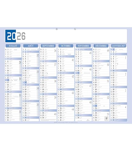 Calendrier De Bureau Origami Quo Vadis 2026 - Format Dépliable 26x13 Cm, 12 Mois Avec Vacances Scolaires - 9