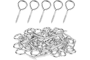 MOGADEE® 10 viti a occhiello in acciaio inox, occhielli a vite in acciaio inox M3, 40 mm, vite ad anello, ganci per gancio a vite, occhielli a vite con filettatura in legno, ganci per appendere una