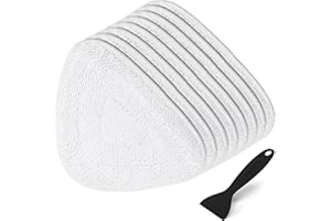 ABC life Lot de 8 Housses en Microfibre Balai Vapeur Steam Accessoire Chiffons pour Vileda Nettoyeur Vapeur Hot Spray, Blanc Microfibre Steam Mop Pads Lavables en Machine, 1Pelle de Nettoyage