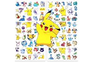 PIKAPIKA 8pcs kindertattoos kids tattoo kindertattoos pokemon mitgebsel Temporäre Tattoo Set gefälschte Tattoos Aufkleber Wasserdicht für Geschenktüten Kindergeburtstag Mitgebsel Mädchen Jungen