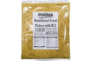 Nutritional Yeast Flakes 125g - with Vitamin B12 Protein Vegan Cheese Powder Alternative Dairy Free Flavouring - Cheesy Nutty Seasoning Savoury Condiment Dry Inactive Bulk Nooch Non GMO - PURIMA