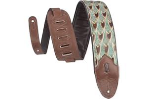 Levy's Leathers - Correa de cuero para guitarra de 7,6 cm de ancho, con acolchado de espuma y respaldo de cuero para prendas de vestir