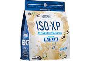 Applied Nutrition ISO-XP Whey Protein Powder – 22g Protein, Low Fat, Low Carb Whey Isolate Protein Powder, Rich in Amino Acids, Grass-Fed, Soy Free, Halal Certified (1kg - 40 Servings) (Vanilla)