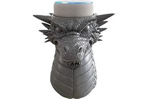 HOMQUEN Dekodots Smart Speaker Table Stand (Dragon) - Decorative Holder for Amazon Echo Dot or Google Home Mini - Portable Design, No Sound or Microphone Interference - Durable Poly-Resin