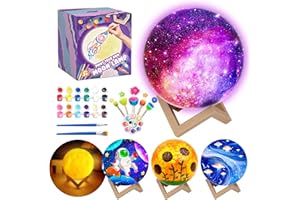GOODY KING Bastelset Kinder ab 5 6 7 8 Jahre Geschenk für Mädchen 5 6 7 Jahre Bemalen Sie Ihr eigenes Mondlampen Malset für Kinder Ostern Weihnachten Geburtstags Geschenk Basteln Mädchen 5 6 7 8 jahre