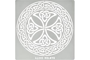 Aleks Melnyk No.38.2 Modello di stencil in metallo, Celtic Knot, Mitologia Norrena, Stencil per Pittura Riutilizzabili, Scrapbooking, per Mobili in Legno, Pirografia Legno