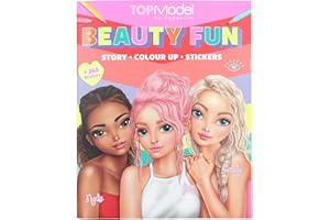 Depesche 13137 TOPModel Beauty Fun - Malbuch mit 36 Seiten zum Gestalten von Model-Motiven, inkl. 3 Doppelseiten Aufkleber