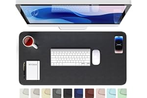 ‎GOMIN GOMIN Schreibtischunterlage 80x40cm - PU Leder Mauspad Wasserfest & Rutschfest - Laptop Tischunterlage Groß - Leicht zu reinigende Schreibunterlage - Mousepad XXL für Büro und Home-Office - Schwarz