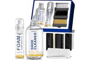 Tidybond Shoe Cleaning Kit for Trainers – 300ml Premium Trainer Cleaner with 3 Brushes & Microfibre Cloth, Shoe Care Set for White Shoes, Leather, Suede, Canvas, Mesh, PU & Fabric