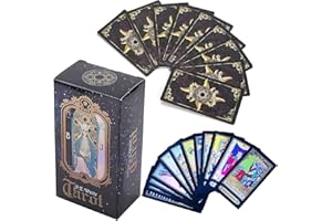 Rider Waite Tarot, JunD Baraja Tarot Clásica de 78 Cartas, Tarot Superfácil, Tarot Deck Cartas Holográficas para Adultos y Niños Tarjeta de Adivinación Divertida