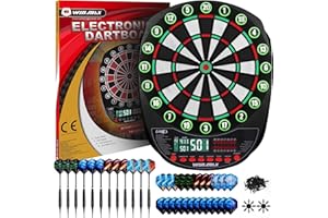‎WIN.MAX WIN.MAX Elektronische Dartscheibe Profi Set 34 Games mit 354 Varianten3 Sprachen: Deutsch, Englisch, Französisch für 1 bis 8 Spieler mit 12 Darts