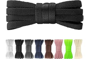 Yusimu Flat Shoe Laces for Trainers,Air Force 1,Converse,8mm Wide Replacement Laces for Sneakers and Sport Shoes,Durable Athletic Shoelaces for Men,Women,and Kids