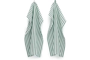 ‎FILU FILU Geschirrhandtücher 4er Pack Dunkelgrün/Weiß gestreift (Farbe und Design wählbar) 45 x 70 cm - hochwertige Küchenhandtücher/Geschirrtücher aus 100% Baumwolle