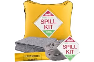 THE LABSALES COMPANY Labsales 50lt Eco Friendly General Purpose Spill Kit Includes Absorbent Pads, Socks & Disposal Bag, For Oils, Fuel, Paint, Grease, Water & Weak Chemicals, Pack Of 1 Spill Kit (50L)