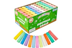 FELIZROCA 60pcs Giant Pavement Chalks for Children Chalk Sidewalk City Chalk Toddlers Outdoor Walking Out the Driveway