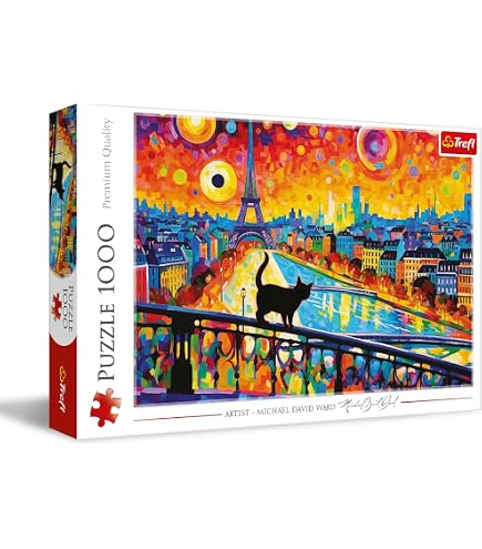 Trefl 1000 Piece 3D Effect Cat Puzzle - Paper Art Style, Premium Quality, For Adults & Teens 14+, 40th Anniversary Edition