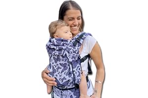 Regolo Baby Monkey Marsupio ergonomico, porta bebe, farfalle viola reverse, zaino porta bambino e neonato (2-48 mesi)